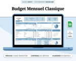 Aperçu du modèle de Budget Mensuel Classique sur Google Sheets