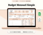 Aperçu du modèle de Budget Mensuel Simple sur Google Sheets
