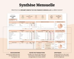 Aperçu de la page Synthèse du Budget Mensuel Classique