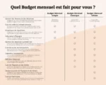 Tableau comparatif des fonctionnalités des différents Budget d'Organised Oasis